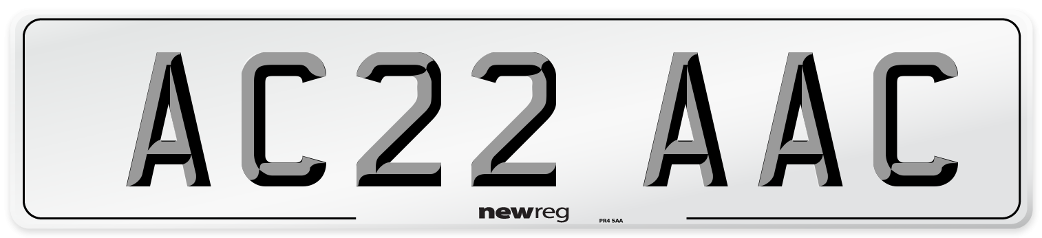AC22 AAC Number Plate from New Reg
